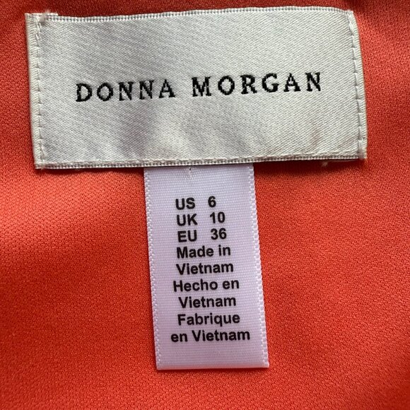 Donna Morgan Size 6 Coral Pink Sleeveless Tent Lace Overlay Trapeze Mini Dress - Picture 9 of 15